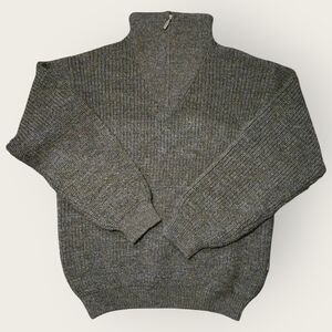 Mens BARBOUR England Wool Tyne Pullover 1/4 Zip Sweater Large